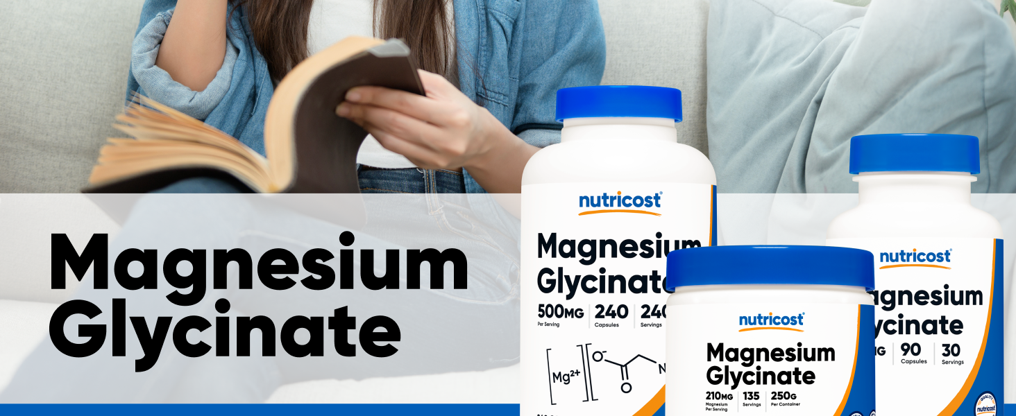 Nutricost Magnesium Glycinate Capsules, 180 Capsules, 210mg