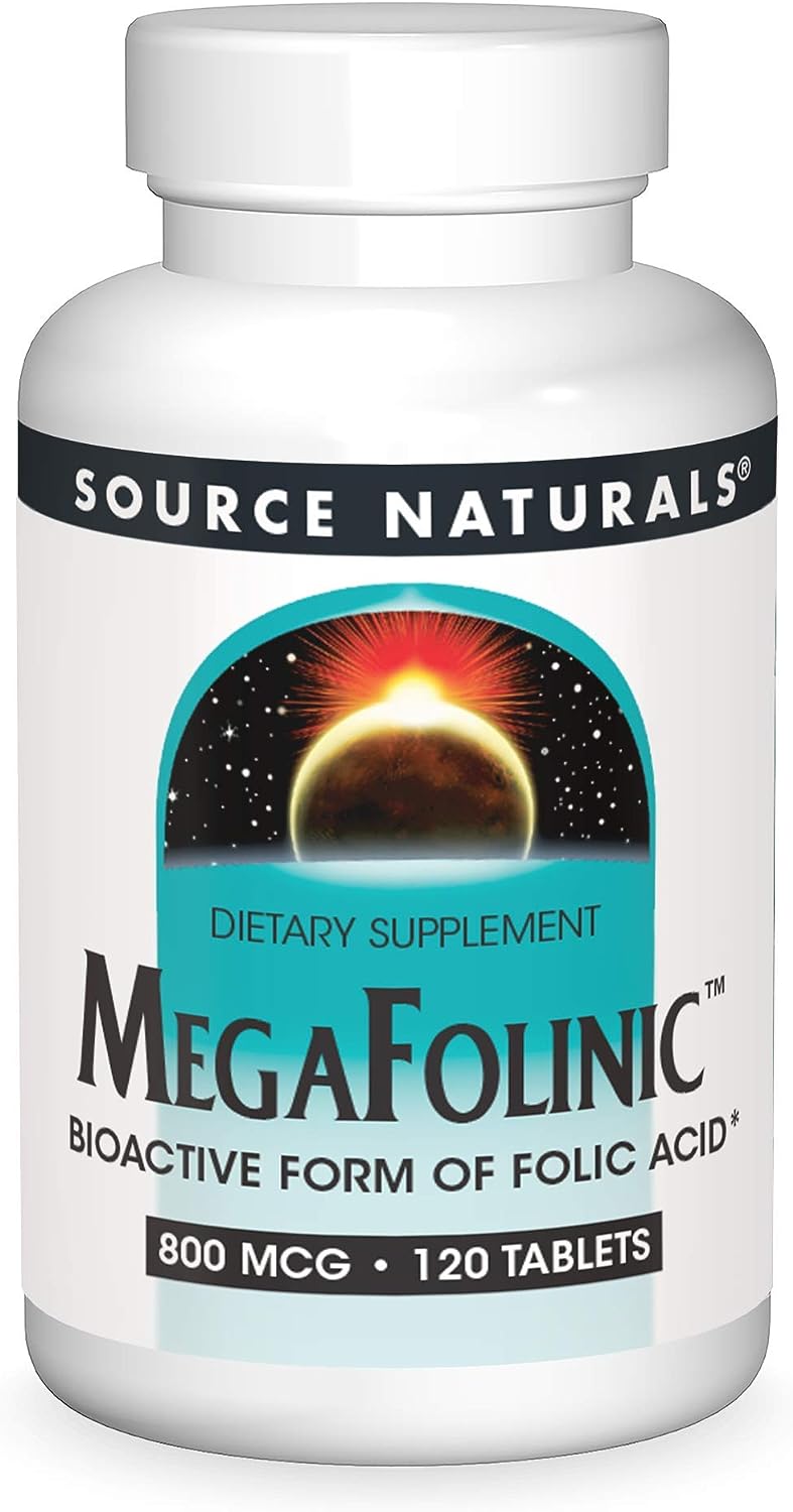Source Naturals, MegaFolinic 800 mcg - 120 Tablets