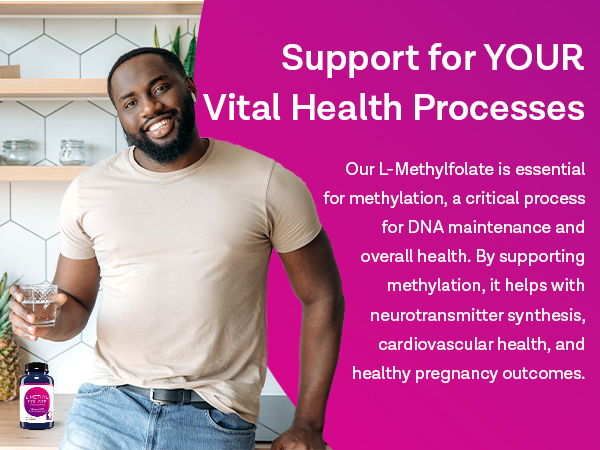 MD Life L Methylfolate 1mg - Professional-Grade Active Methylfolate Supplement - Maximum Potency MTHFR Supplements - L methylfolate 1mg 60 Capsules - Essential Amino Acids