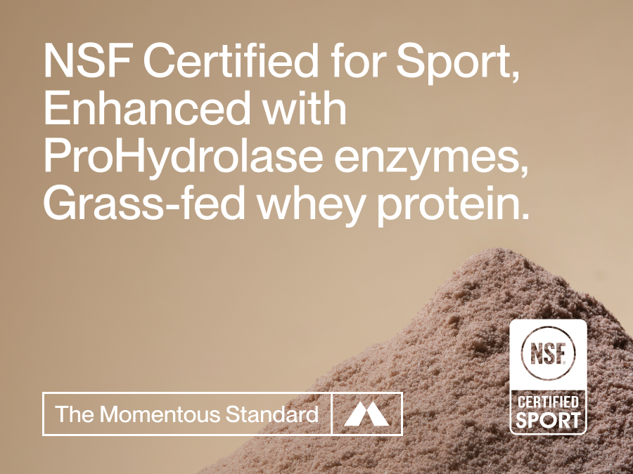Momentous Grass-Fed Recovery Whey Protein Isolate Powder, 20g, Chocolate