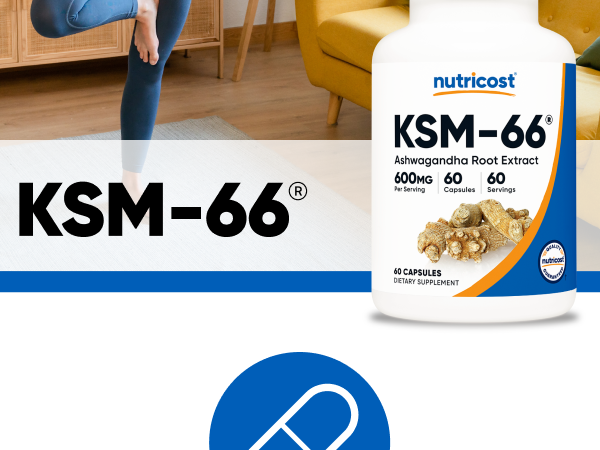 Nutricost KSM-66 Ashwagandha Root Extract (600mg) 60 Capsules