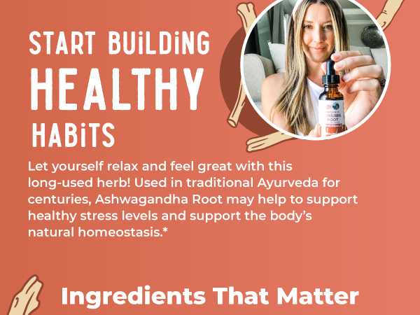 MARYRUTH'S Ashwagandha Root Liquid Drops, Mood & Stress Support Supplement