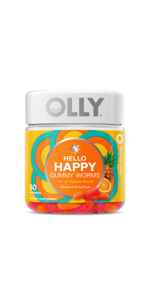 OLLY Hello Happy, Mood Support Gummies for Adults*, Vitamin D - 60 Count