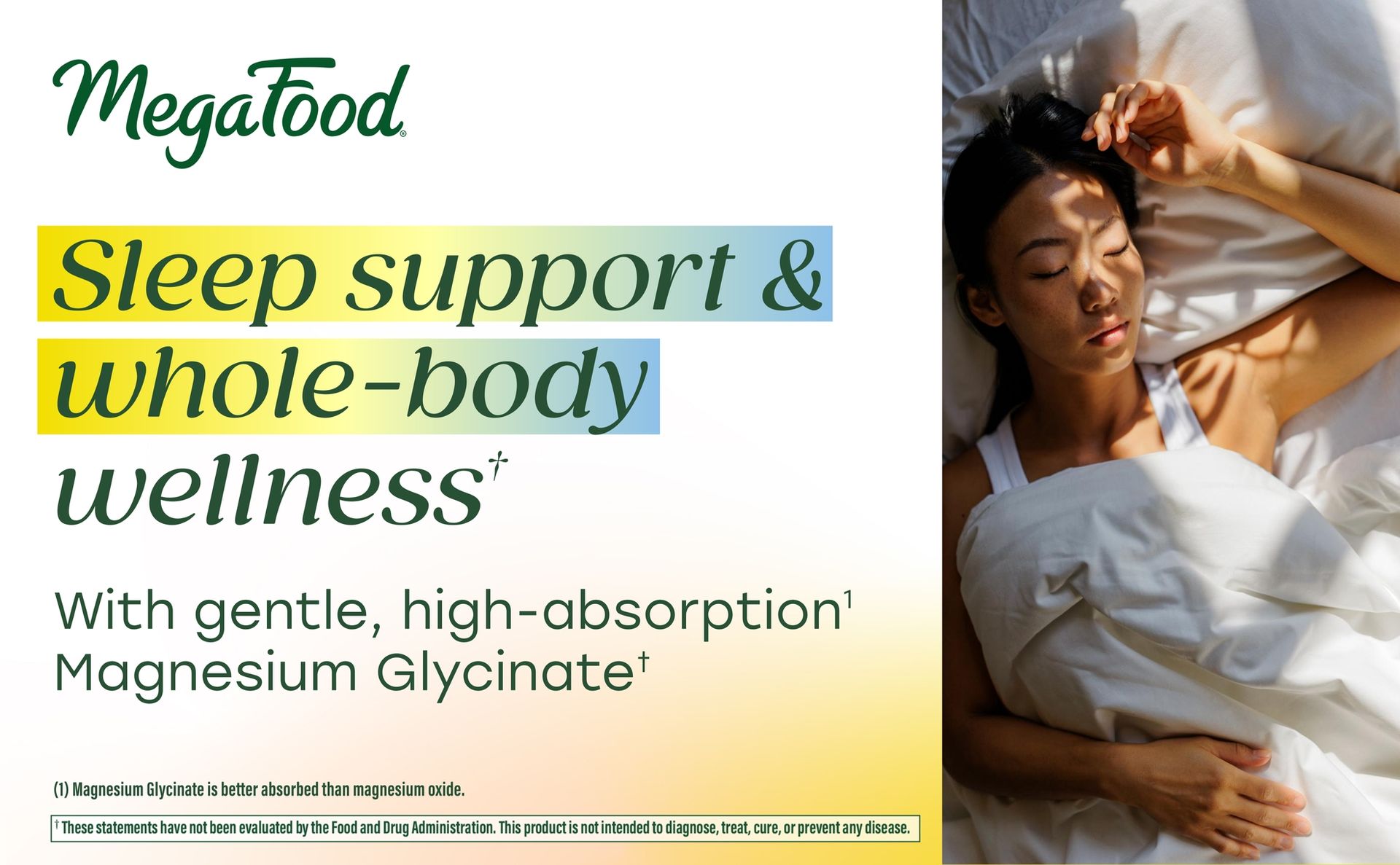 MegaFood Magnesium Glycinate 500mg, Normal Sleep & Stress, 120 Capsules