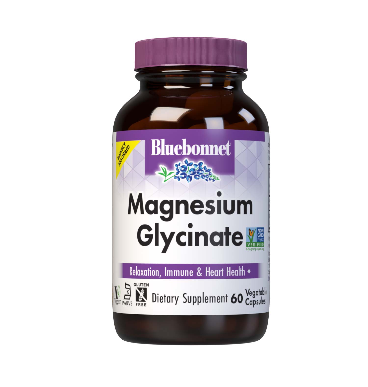 Bluebonnet Nutrition Magnesium Glycinate 400mg Maximum Absorption Mineral Complex Supports Energy Production & Enzyme Function - Non-GMO, Soy-Free, Gluten-Free - 120 Veggie Capsules