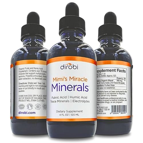 Mimi's Miracle Minerals – Fulvic & Humic Acid Supplement with 72+ Ionic Trace Minerals, Energy, Hair & Nail Growth Support, Organic Plant-Derived Liquid Drops, 4 oz
