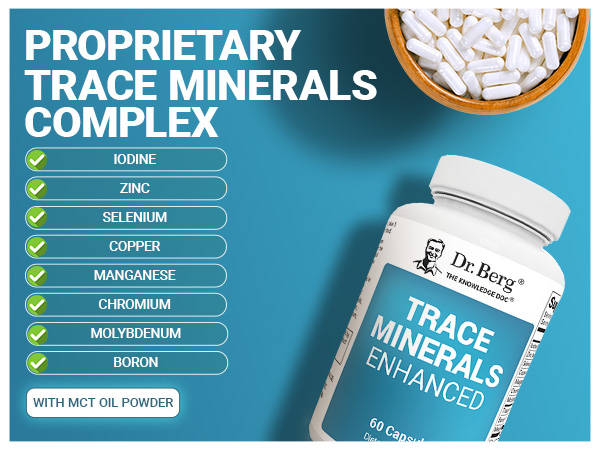 Dr. Berg Trace Minerals Enhanced | 100 mg Mineral Complex | 60 Capsules