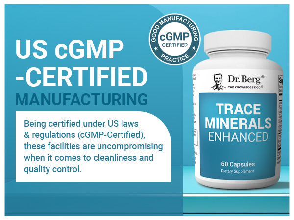 Dr. Berg Trace Minerals Enhanced | 100 mg Mineral Complex | 60 Capsules
