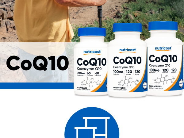 Nutricost CoQ10 100mg, 120 Vegetarian Capsules, 120 Servings, GMO-Free