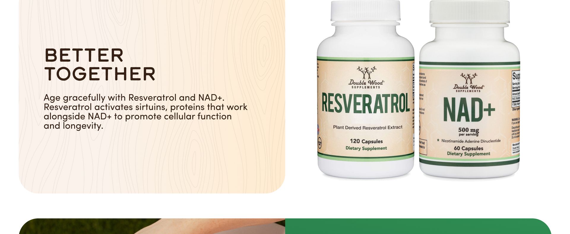 NAD+ 500mg, 95% Pure Single-Ingredient, 60 Capsules