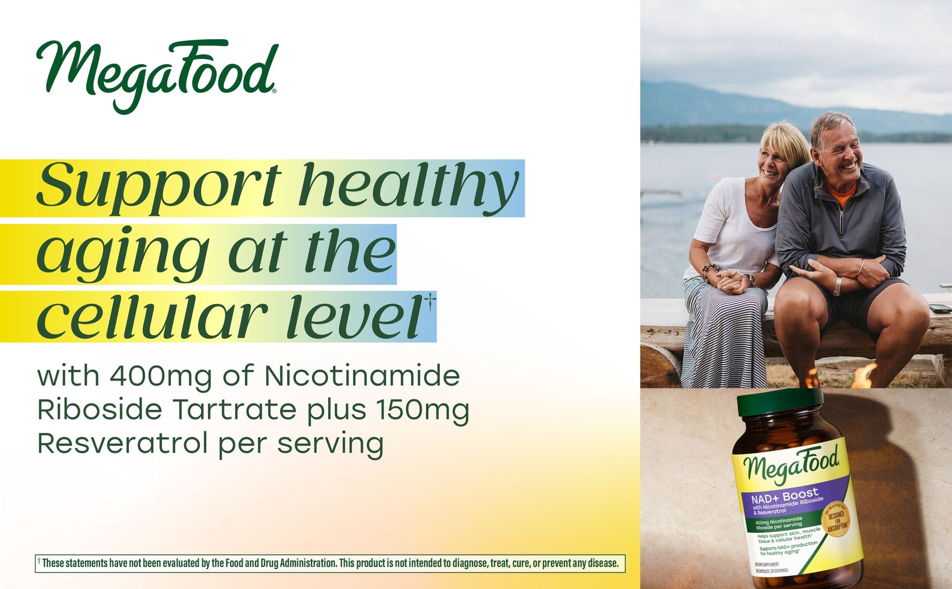 MegaFood NAD + Boost with Nicotinamide Riboside & Resveratrol, 60 Capsules