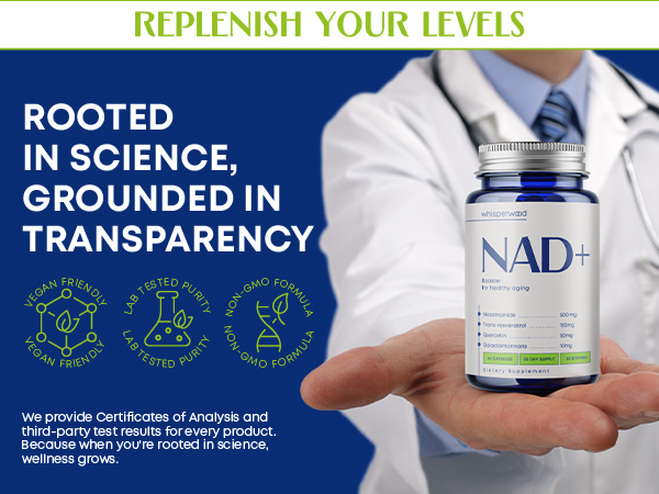 NAD+ Supplement - Nicotinamide Riboside, Resveratrol, Quercetin, Fenugreek