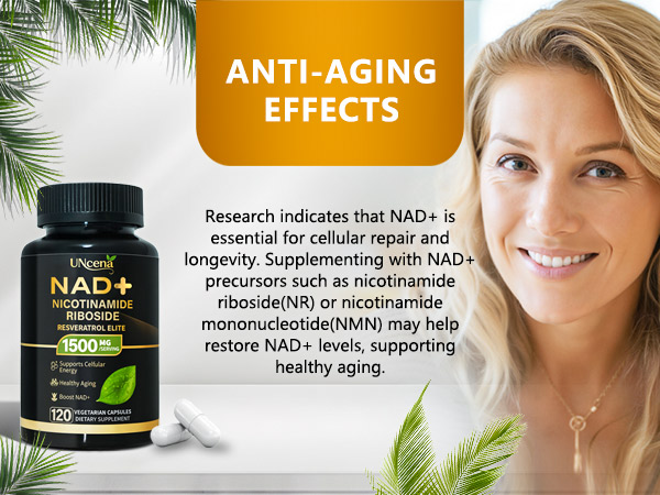 NAD Supplement 1500mg - Liposomal NAD+ Resveratrol - 120 Capsules