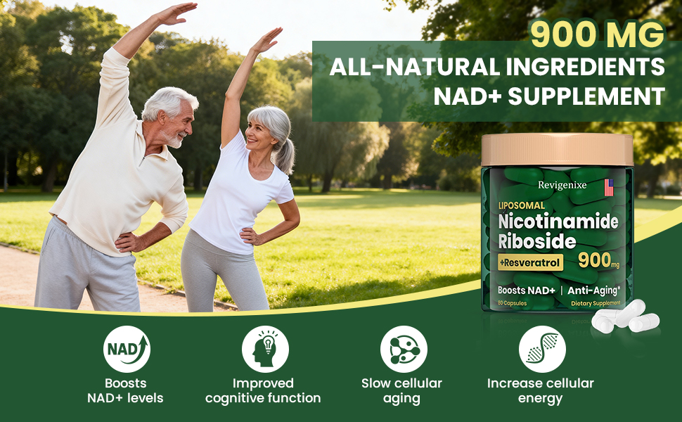NAD+ Supplement - Liposomal Nicotinamide Riboside & Resveratrol 900mg