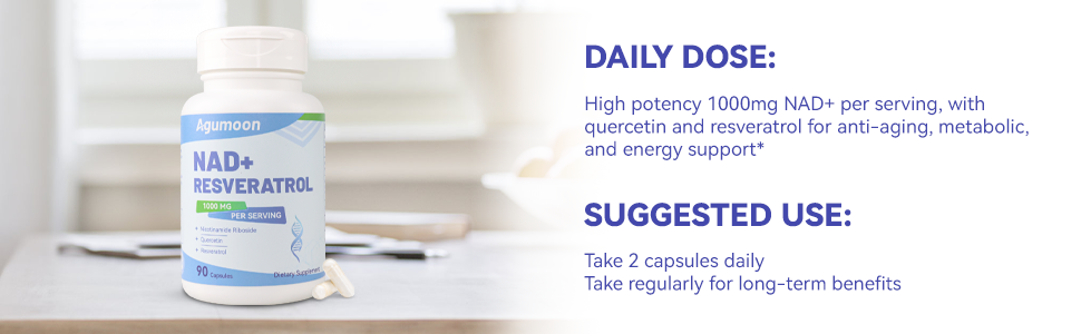 NAD+ Supplement 1000mg, Liposomal NAD Nicotinamide Riboside Supplement