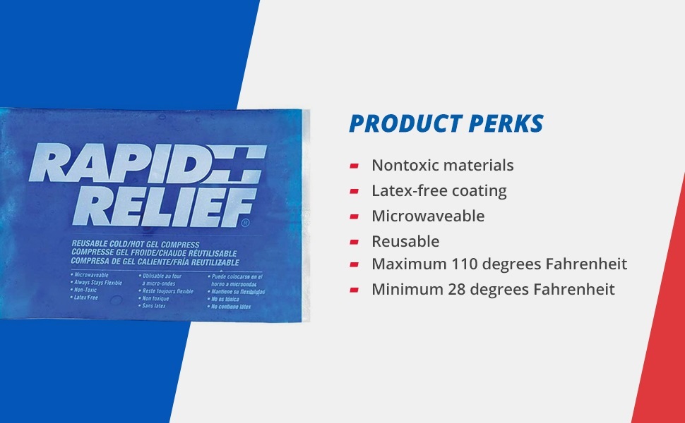 Rapid Relief Gel Ice Pack, Reusable Cold Pain Relief, Small 4x6 Inch 1 Ct