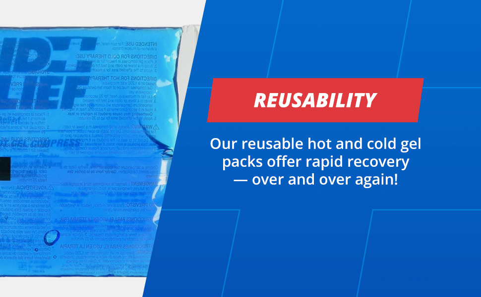 Rapid Relief Gel Ice Pack, Reusable Cold Pain Relief, Large 9x11 Inch 1 Ct