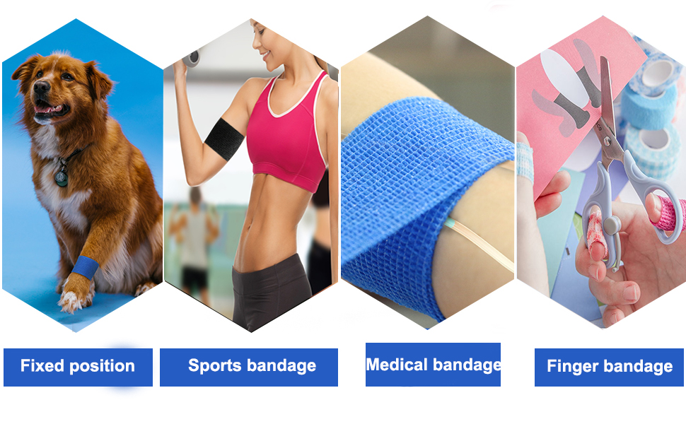 Self Adhesive Bandage Wrap 8 Pack 2" x 5 Yard Elastic Vet Wrap Cohesive Bandage Non Woven Breathable Bandage for Wrist Ankle Sprains Swelling(Rainbow)