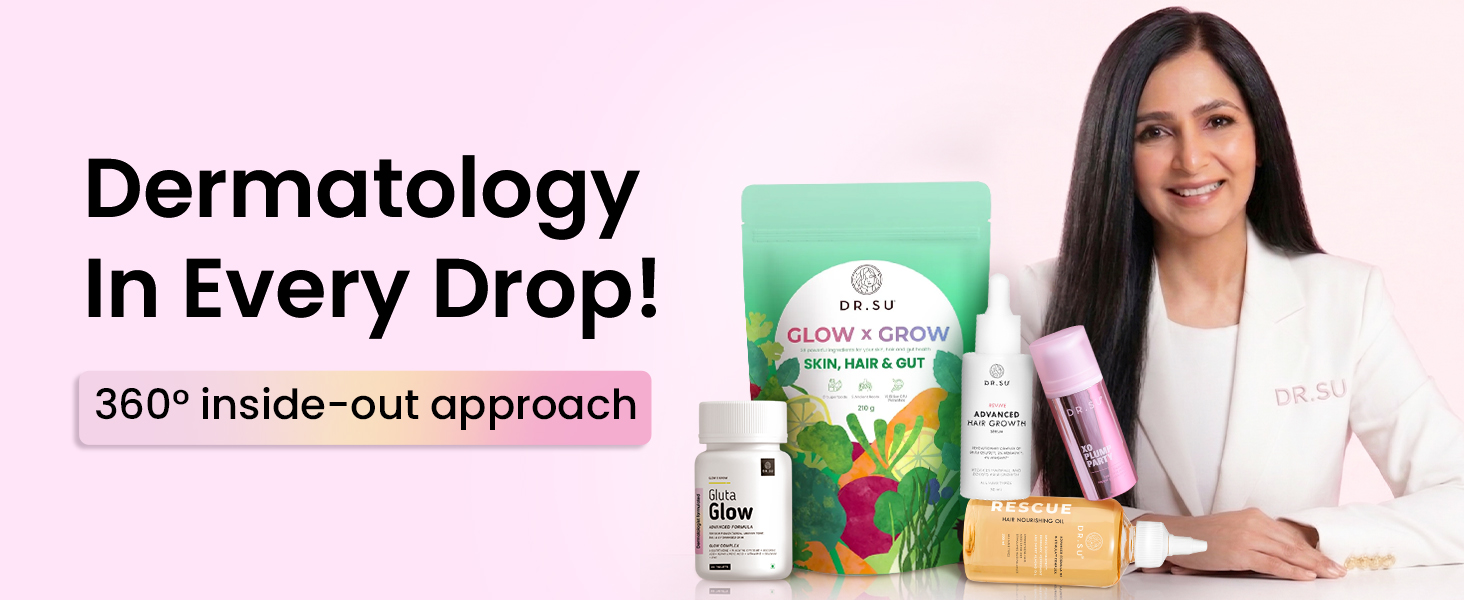 Dr. Su Gluta Glow Supplement | Liposomal Glutathione with 500 mg L-Glutathione along with Vitamin C, E, Zinc, Selenium & NAC | For Pigmentation, Dull & UV-Damaged Skin | 2 Tablets/Day | 60 Capsules | Unisex | Skin Radiance Support