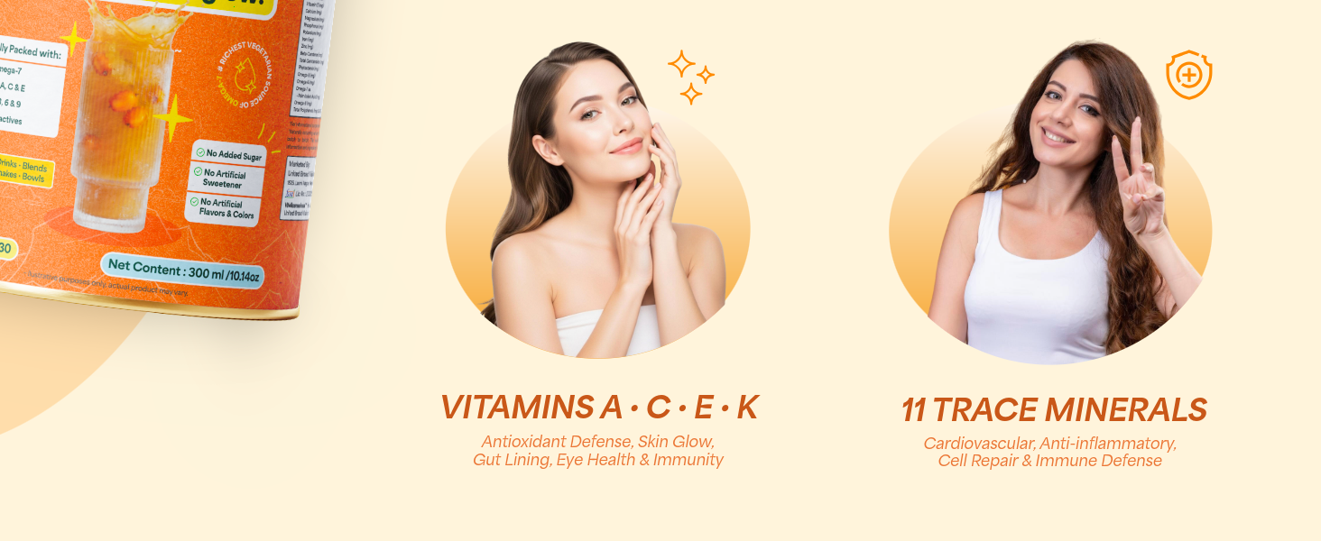 Wellconscious Sea Buckthorn Juice Origin 300ml | 100% Ladakh Berry Pulp | Immunity, Gut & Skin Glow Support | Natural Vitamin C, Omega 7 & 3-6-9 | Vegan, No Citric Acid or Sugar | Makes 50 Glasses