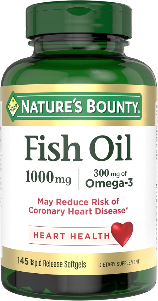 Nature's Bounty Fish Oil 1000 mg, Odorless, 120 Coated Softgels (Pack of 3) 6