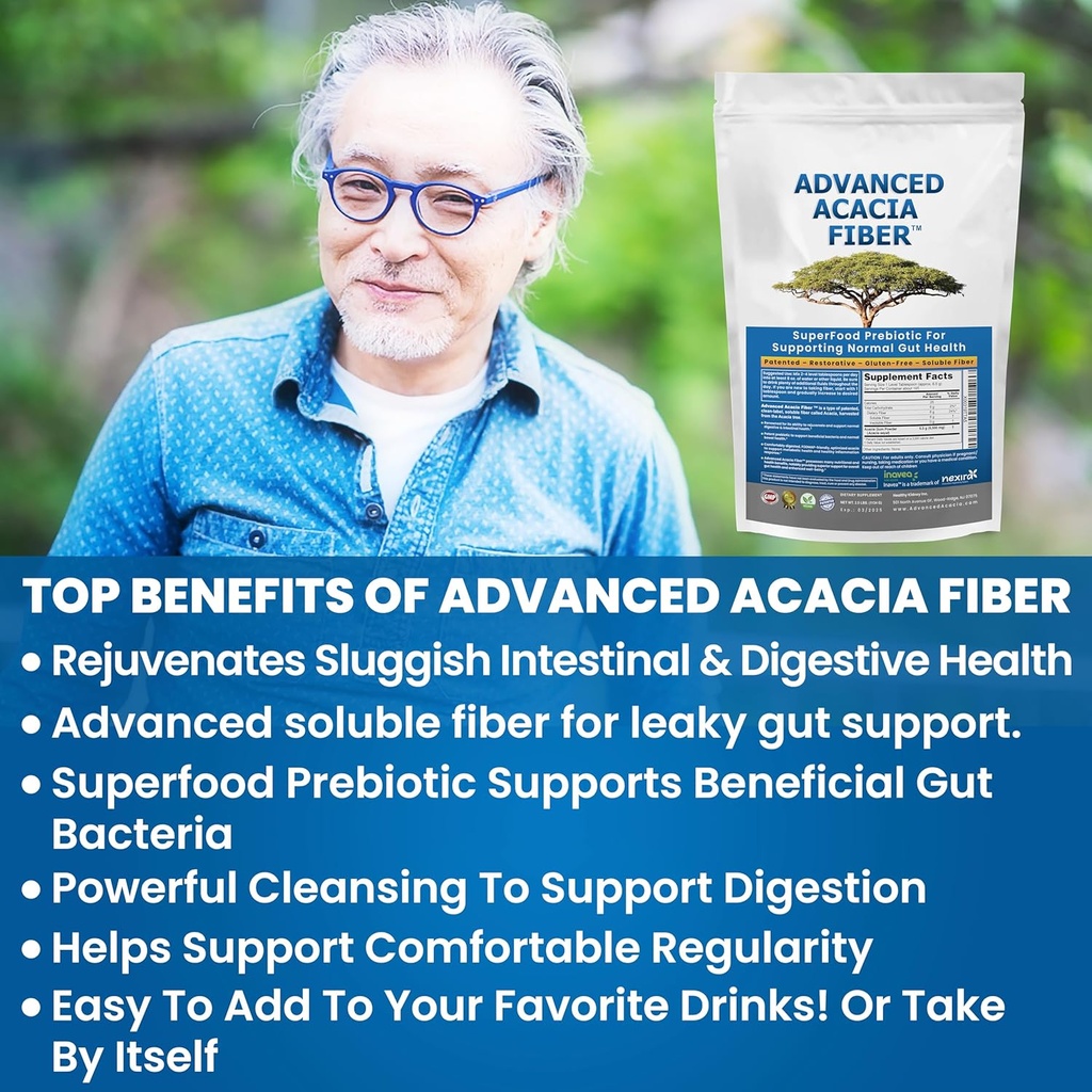Organic Acacia Fiber Powder Prebiotic Soluble Fiber Powder Perfect Bathroom Trips, Digestion, IBS Relief, Leaky Gut Repair 24oz w/Scooper 3