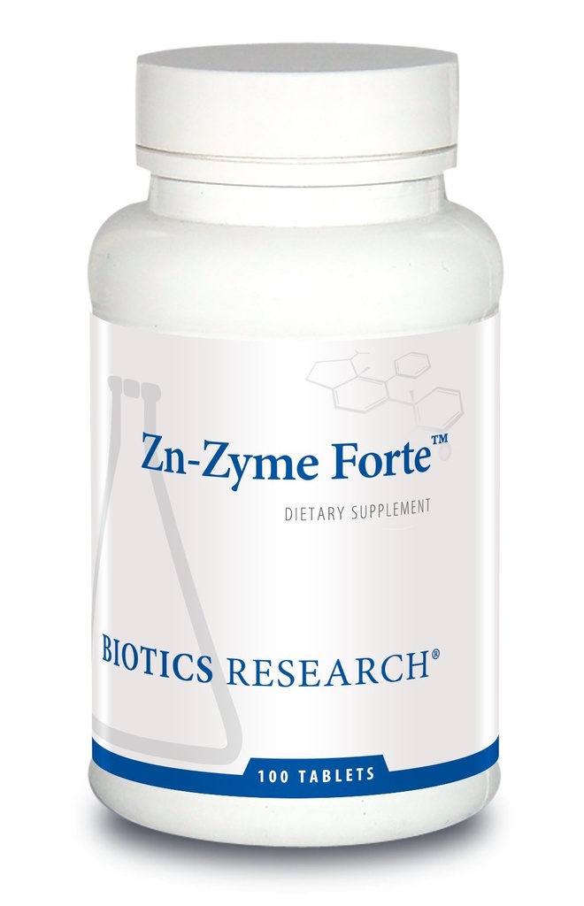 Biotics Research Zn-Zyme Forte 25 mg Zink, Immune System Support, Optimal Cellular Function, Tablet-Based med tillsatta antioxidanter. 100 tabletter