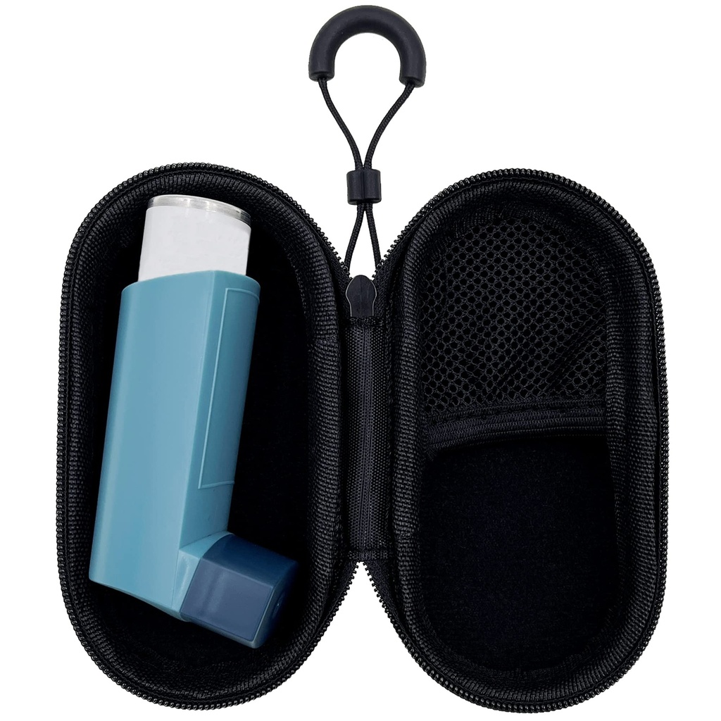 Holder Travel Case for Asthma Inhaler, Compact Case for Handy Inhaler for Adults and Kids (Black) (Black)
