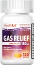HealthA2Z® Gas Relief Simethicone | 180 MG | Relieves from Stomach Discomfort and Gas | Anti Flatulence | Relieves Gas Fast (120 Count (Pack of 1))