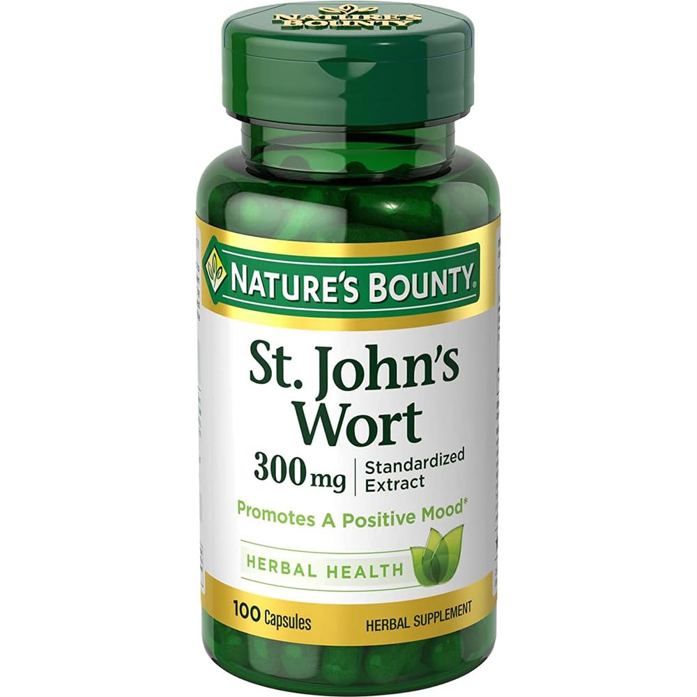 Naturens Bounty St John's Wort Pills och Herbal Health Supplement, 300mg, 100 kapslar