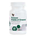 Forever Living - Fields of Greens, Green Superfood Supplement med Barley Grass, Wheat Grass och Alfalfa för att rengöra och alkalisera, 80 tabletter