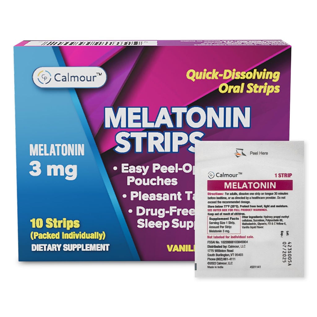10 Orala sömnremsor | Snabblösning 3mg Melatonin Strip | Fungerar snabbare än Gummies | Avslappning Napping Supplements | Den ultimata sömnhjälpen för bättre vila och ögonhälsa