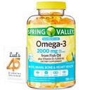 Spring Valley Omega-3 från Fish Oil 2000 mg för Eye Brain Bone & Heart Health Dietary Supplement Softgels, 120 Count, Bundle med Lualls 45 Diabetes Decoded