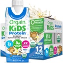 Orgain Organic Kids Nutritional Protein Shake, Vanilla, Healthy Kids Snacks, 8g Dairy Protein, 3g Fiber, 22 Vitaminer & Minerals, No Soy ingredienser, Gluten Free, Non-GMO, 8.25 Fl Oz (Pack av 12)
