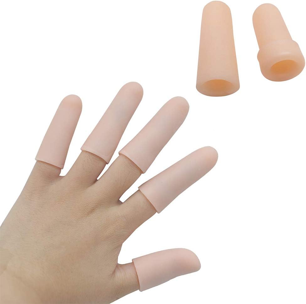 (20PCS)Gel Finger Sleeves,Finger Support,Silicones Finger Protectors,Waterproof,Finger Cots Great for Finger Craking, Finger Trigger.