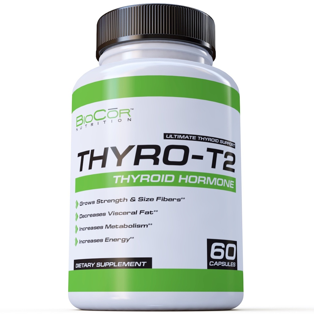 BioCor Nutrition Thyro-T2 Thyroid Hormone Fat Burner Supplement - Boost Metabolism and Lose Weight (60 kapslar - 1 månad Supply)