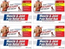 Muscle & Joint Pain Relief Rub, snabb lättnad från mindre artrit, Backache, Muscle & Joint Pain Non-Greasy Cream, 2oz (4pk)