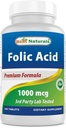 Bästa naturliga folsyra 1000 mcg (Vitamin B9), 240 tabletter