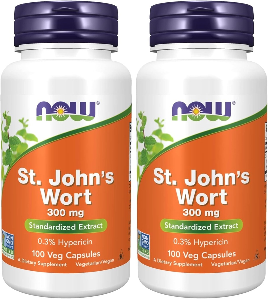 NU Supplements, St John's Wort (Hypericum perforatum) 300 mg, Standardized Extract, 100 Veg Capsules (Pack of 2)