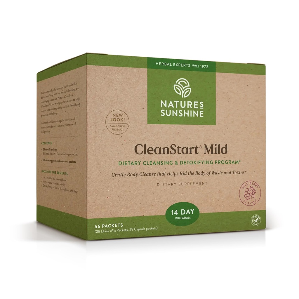 Naturens Sunshine CleanStart Mild, 56 Packets | Kraftfull växtbaserade Detox som stöder naturlig, varje dag rensning av avfall från kroppen