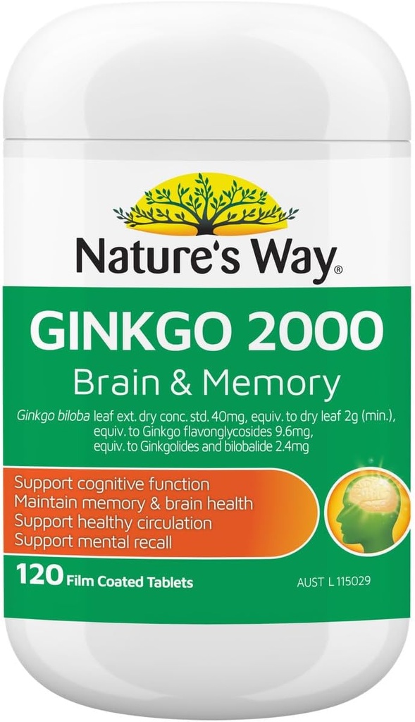 Naturens sätt Ginkgo Biloba 2000MG 100+20 tabletter