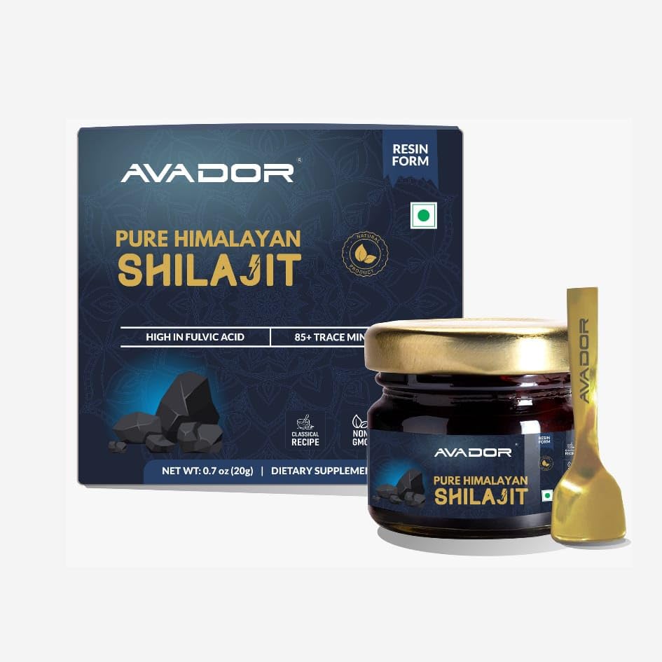 AVADOR 20 Grams Himalayan Shilajit Resin 20gm | 0.7oz med 85+ Trace Minerals | Hög Fulvic Acid (Inkluderar fri sked)