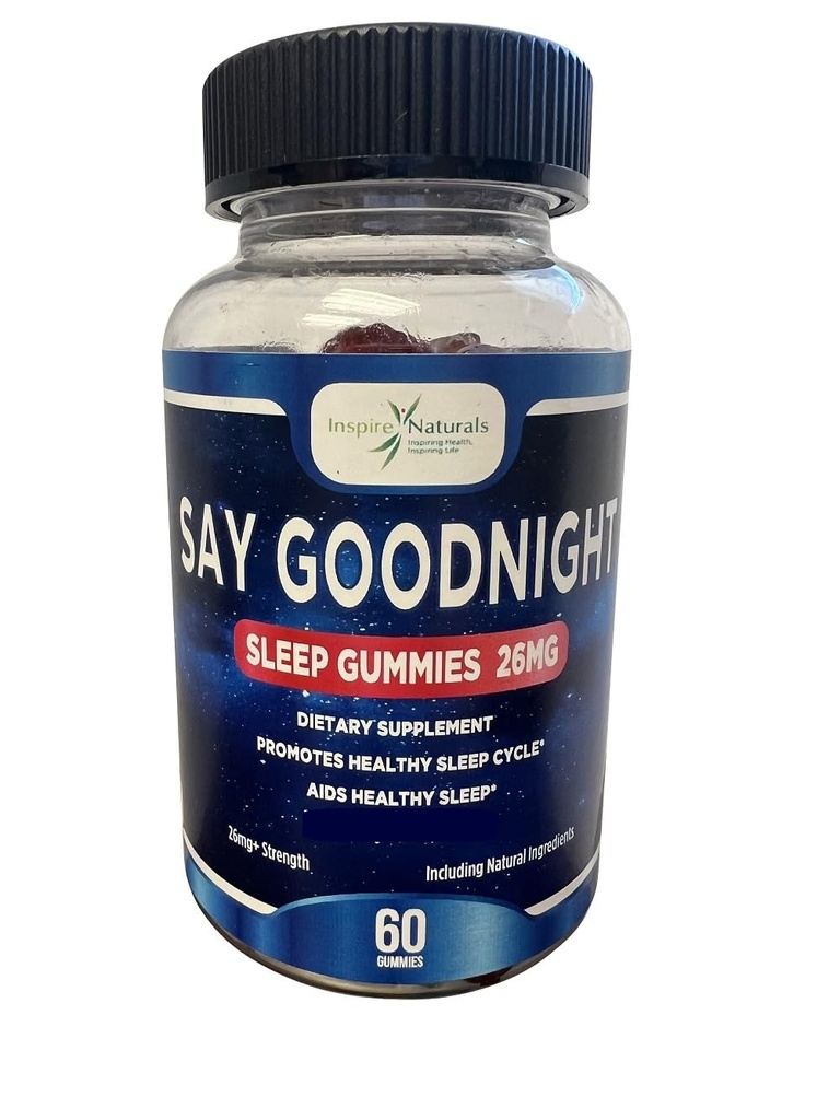 Säg Goodnight Melatonin Gummies - Melatonin 2mg, Passionflower, kan främja en hälsosam sömncykel, icke-vanlig formning, naturliga ingredienser, kan hjälpa lugn och slappna av kroppen, 60 Gummies