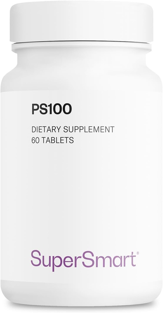 Supersmart - PS100 Supplement 300mg per dag (Phosphatidylserine) - Hjärnhälsa & Skydda - Minnesstöd | Non-GMO & Gluten Free - 60 tabletter