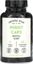 Crystal Star Night Caps Natural Sleep Aid Supplement (60 kapslar) - Herbal Non-Habit Forming - Valerian Root, Kava & Passion Flower - Non-GMO