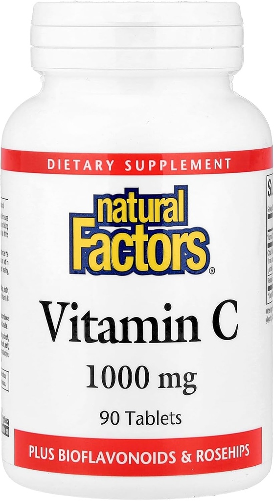 Naturliga faktorer - Vitamin C 1000mg, med bioflavinoider & Rosehips, 90 tabletter