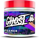 GHOST Gamer: Energi och fokus stödformel - 40 portioner, persika - Nootropics & Natural Caffeine för uppmärksamhet, noggrannhet och reaktionstid - Vegan, glutenfri