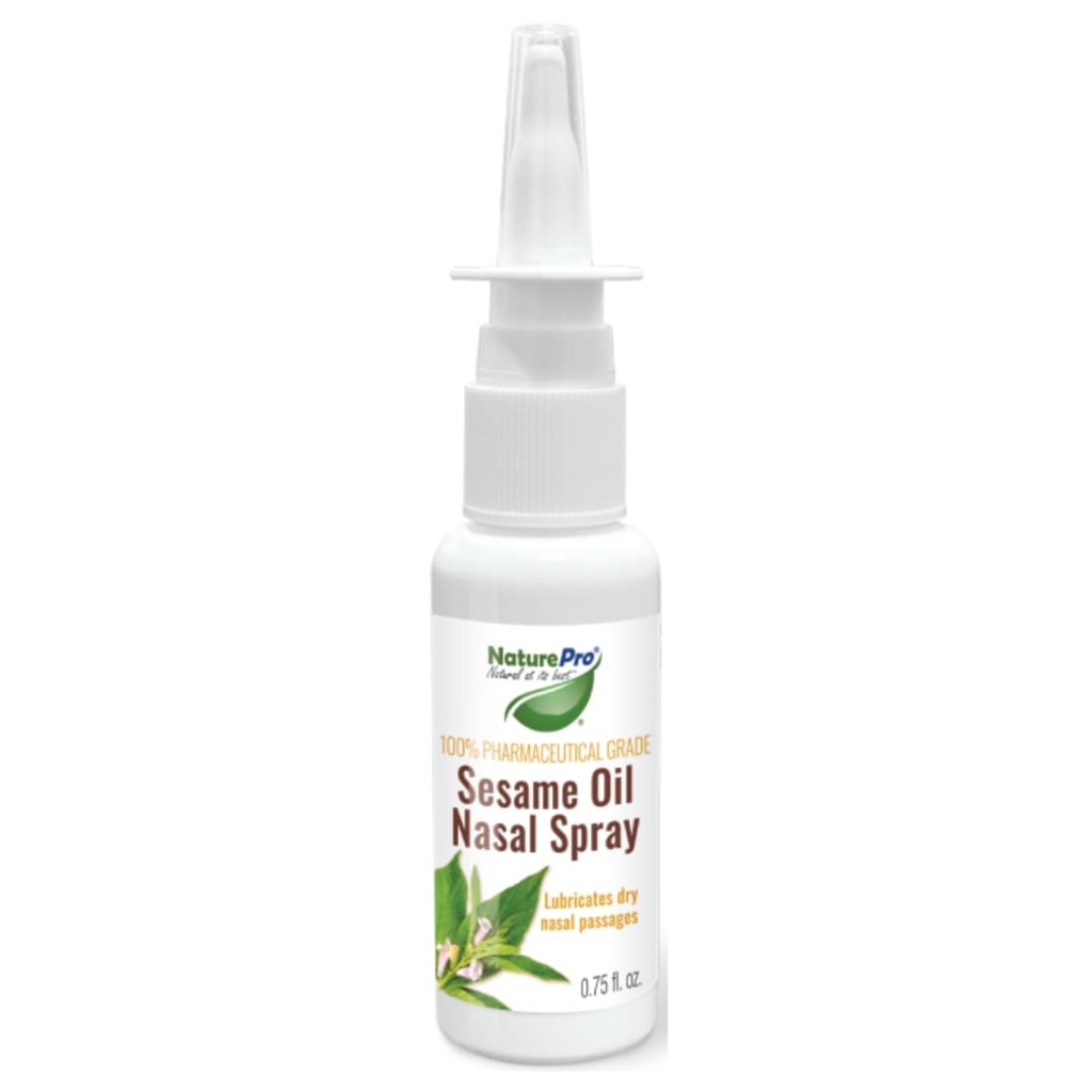All-Natural Nasal Moisturizer Spray med 100% Pharmaceutical Grade Sesame Oil 0.75fl. för att lugna och återfukta torr näsa, Nasal Lubricant & Decongestant för torr näsavlastning