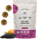 MommaBear Natural Sore Throat Relief Lollipops - Elderberry & Honey Kids Cough Lollipops - Organic Cough Kids Lolli Treats, inga konstgjorda tillsatser - Tätt förseglad för färskhet (10 Pack)