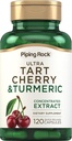 Piping Rock Turmeric och Tart Cherry Capsules | 120 greve | med Black Pepper Extract | Vegetarian, Non-GMO, Gluten Free Supplement
